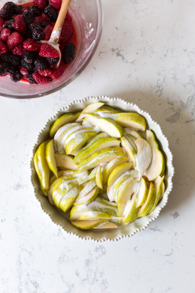 Bartlett Pears in baking dish