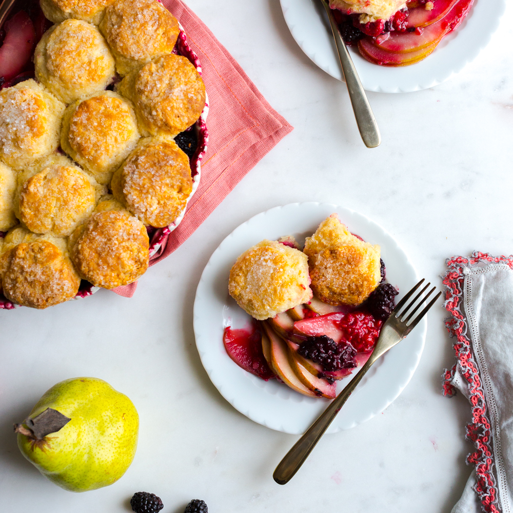 Pear Berry Cobbler by Baking The Goods