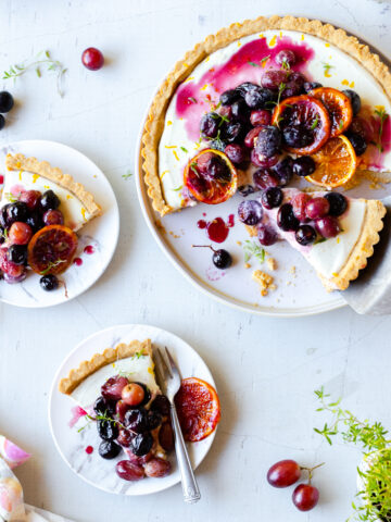 Roasted Grape Goat Cheese Tart by Baking The Goods
