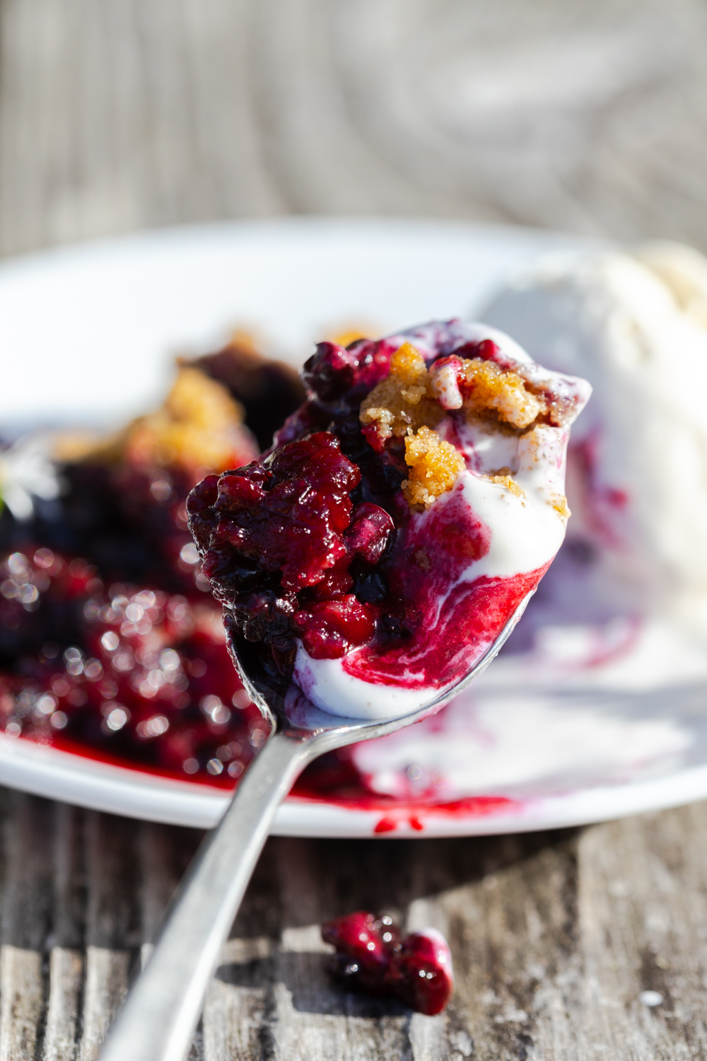 Huckleberry Crumble spoonful