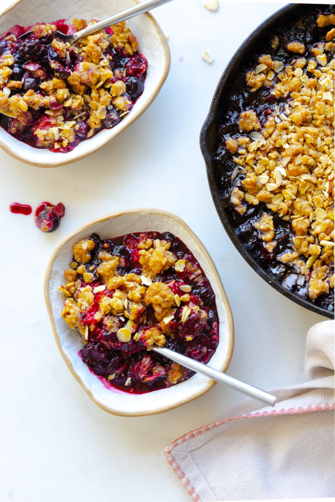 Scooping up Mixed Berry Oat Almond Crisp