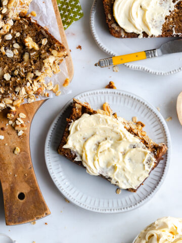 Brown Butter Apple Oat Walnut Bread with Whipped Honey Butter by Baking The Goods