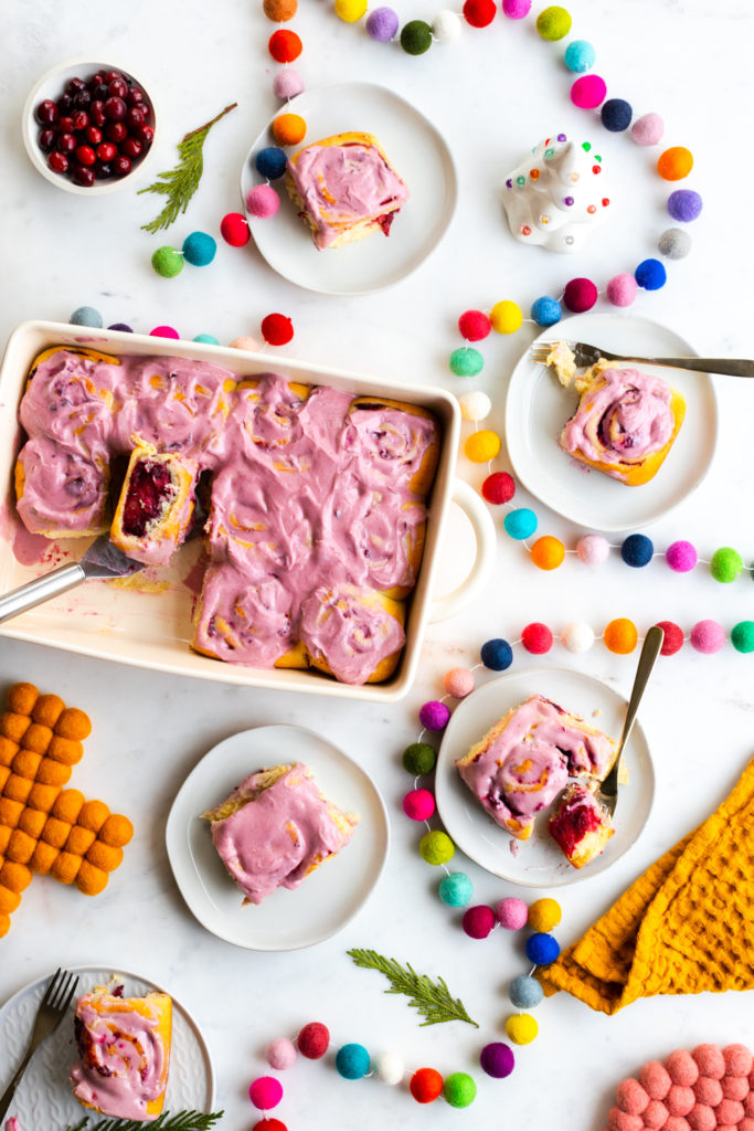 Cranberry Orange Spice Rolls with Mascarpone Icing