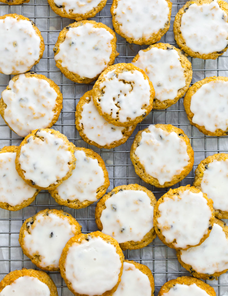 Iced Orange Currant Oatmeal Cookies