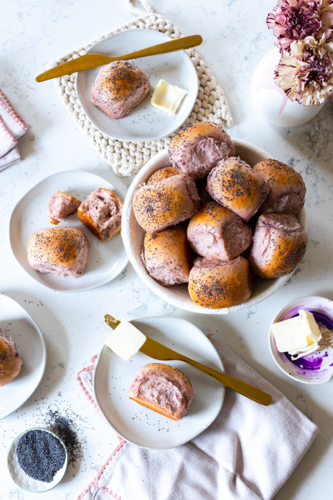 Purple Sweet Potato Dinner Rolls by Baking The Goods