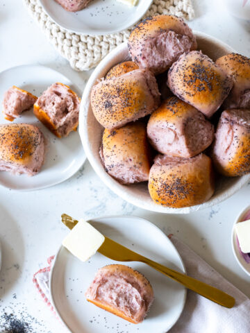 Purple Sweet Potato Dinner Rolls by Baking The Goods