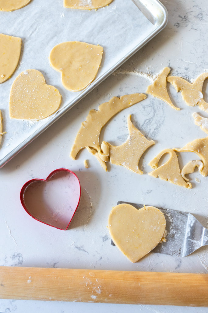 Cut Lemon Heart Cookies