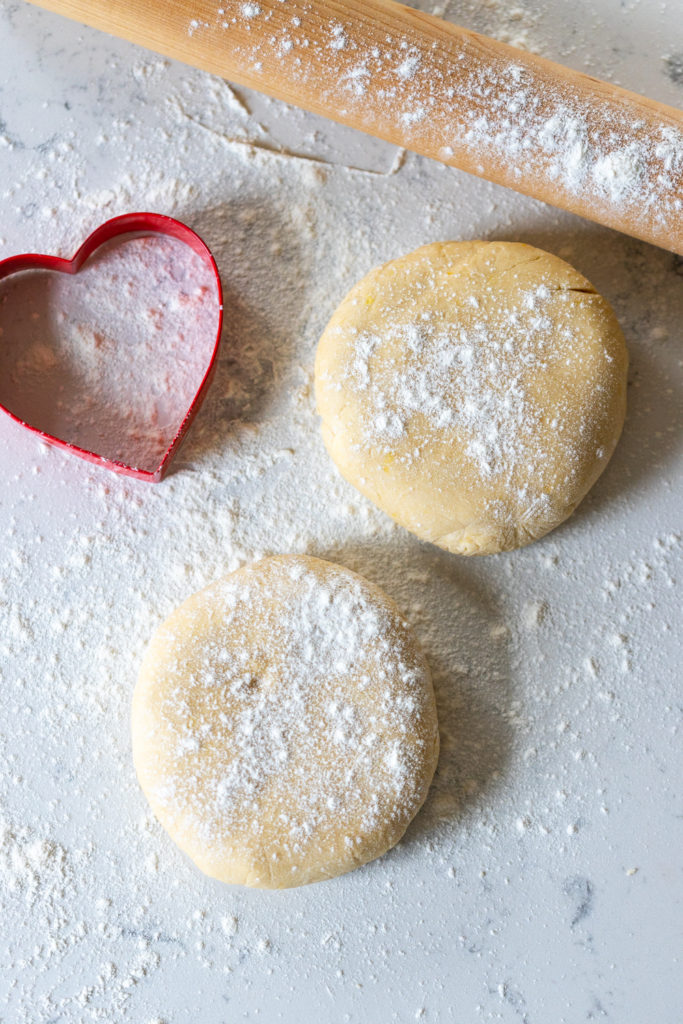Strawberry Lemon Heart Cookie dough disks