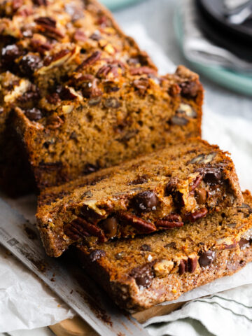Brown Butter Pecan Chocolate Chip Banana Bread by Baking The Goods