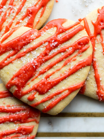 Glazed Strawberry Lemon Heart Cookies by Baking The Goods