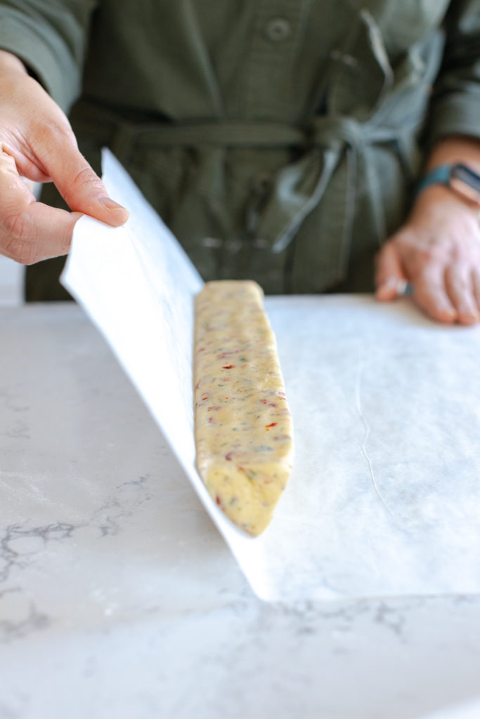 shaping up shortbread dough