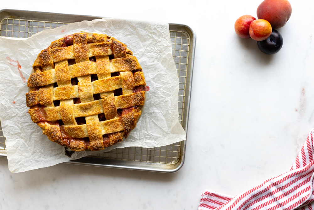 Stone Fruit Pie cooling