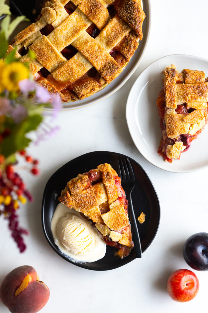 Summer Stone Fruit Pie sliced