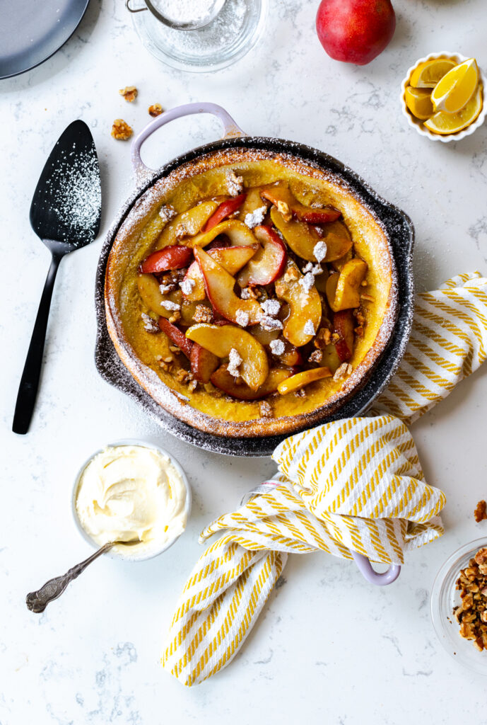 Spiced Pear & Walnut Dutch Baby breakfast