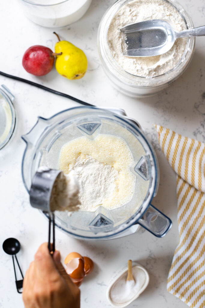 ingredients for Spiced Pear & Walnut Dutch Baby batter