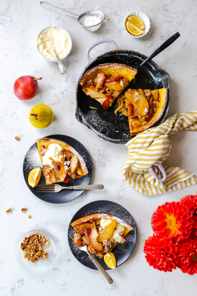 Spiced Pear & Walnut Dutch Baby for breakfast