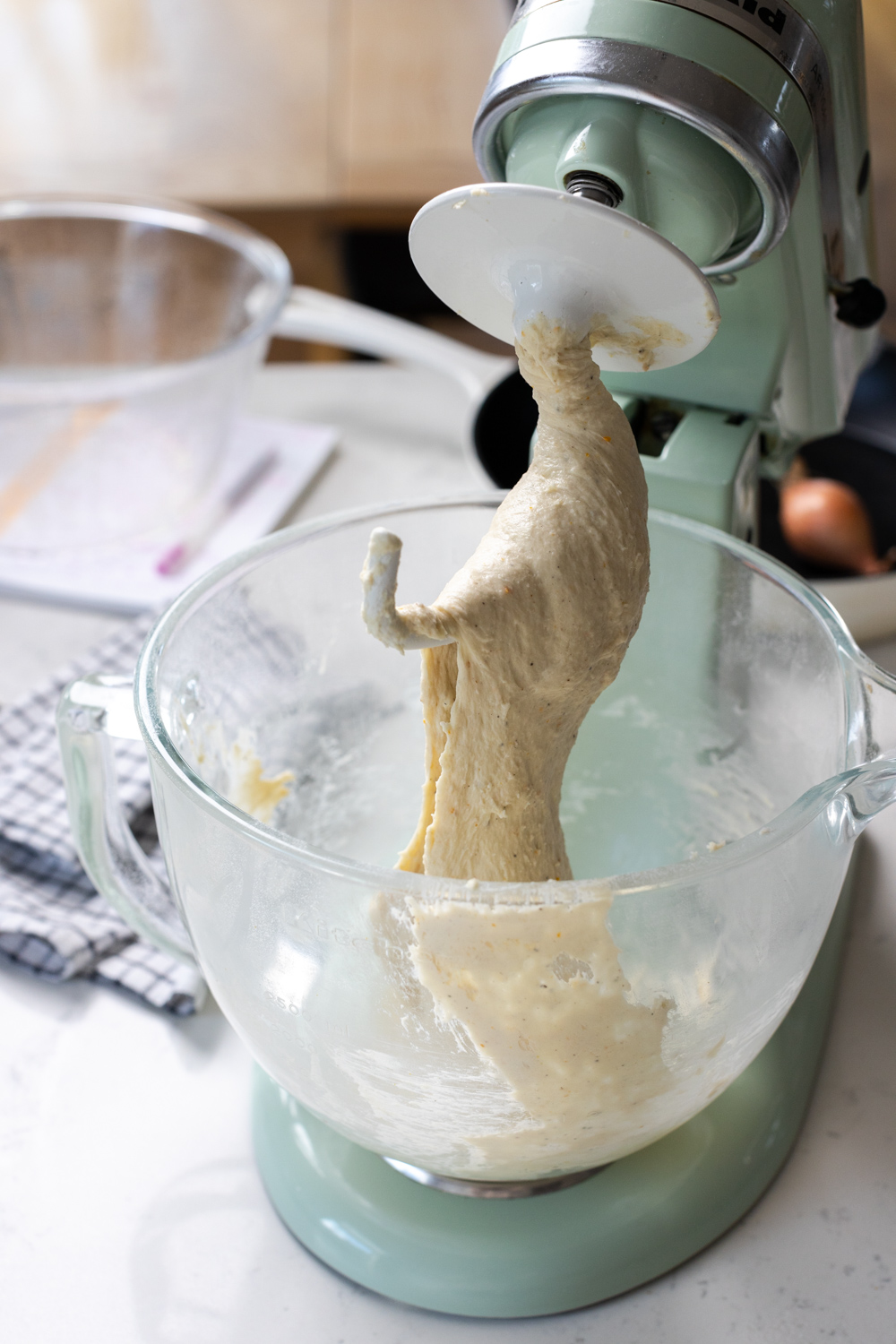mixing focaccia dough