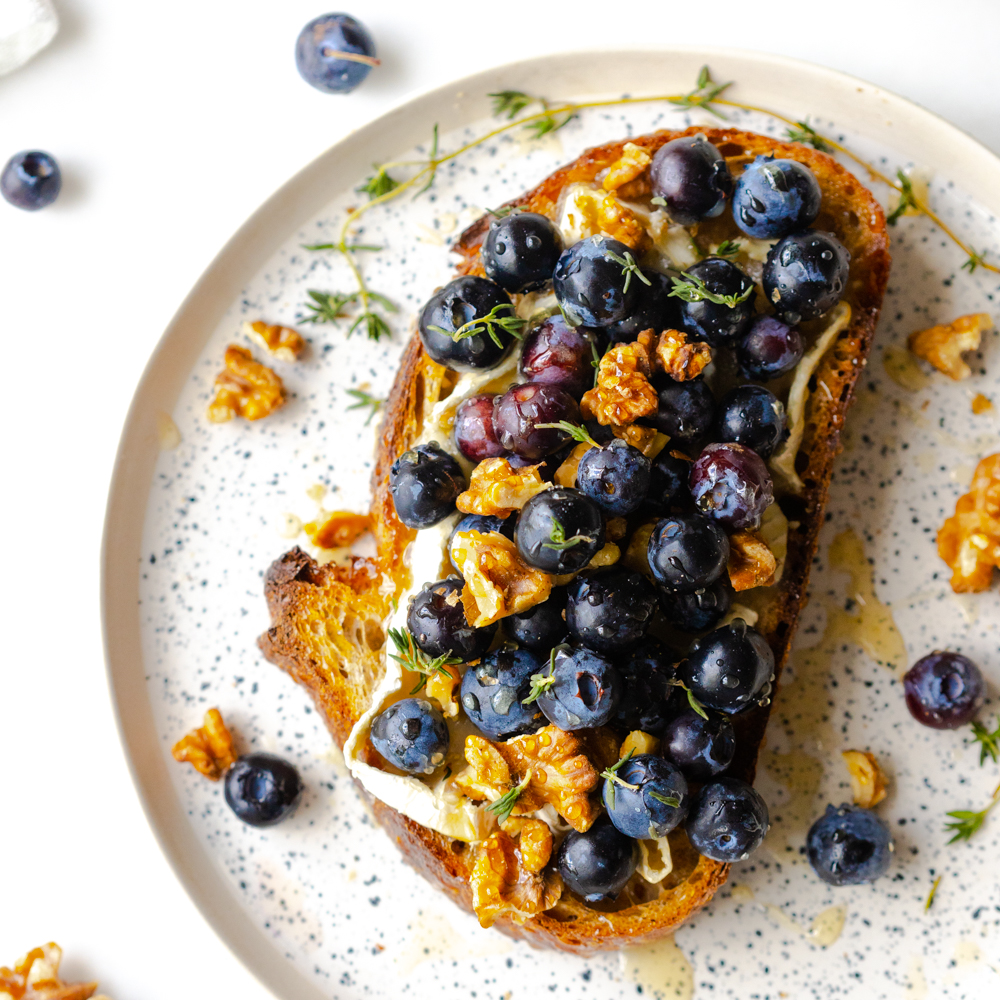 Bluberry Brie Walnut Toast by Baking The Goods