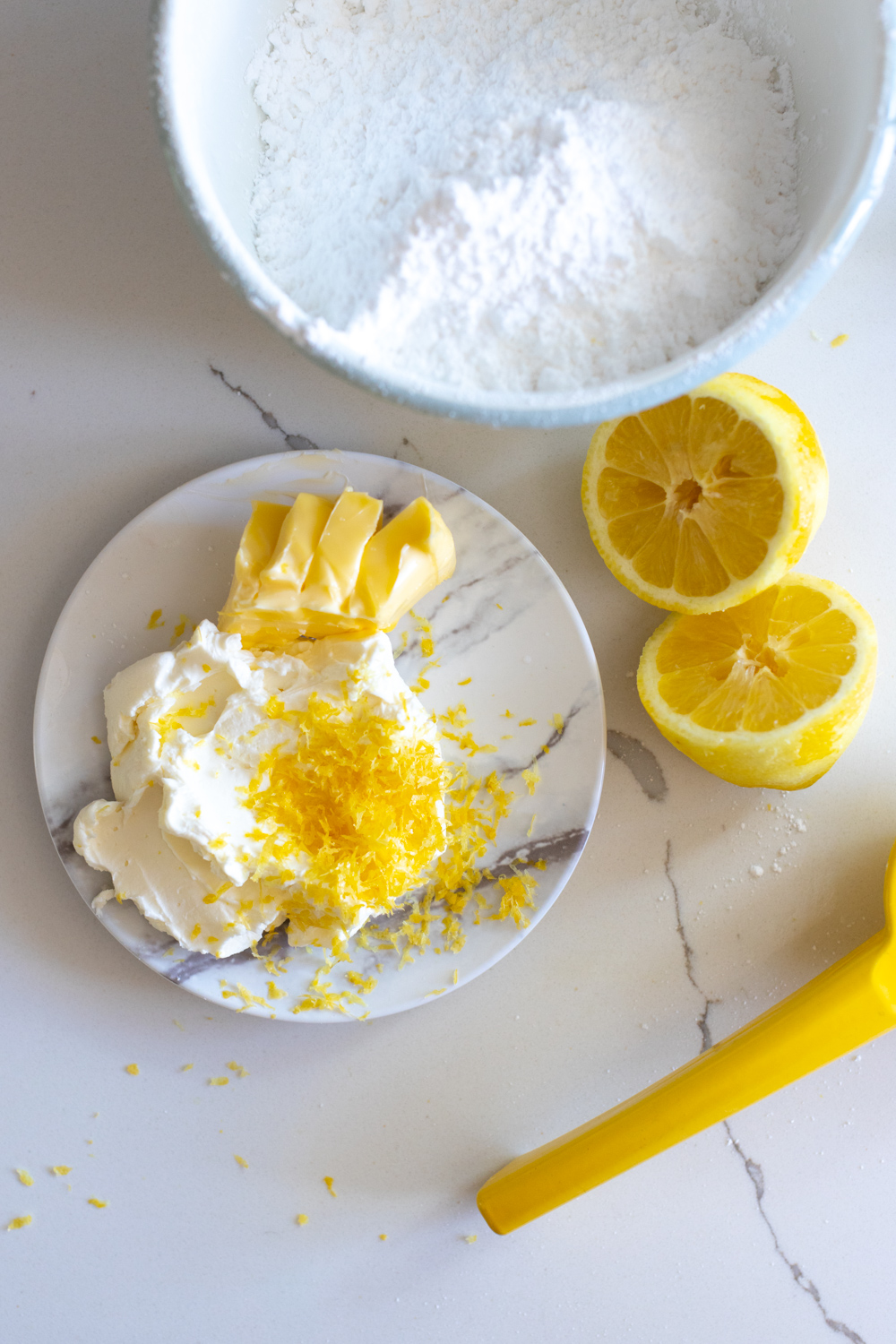 Lemon Cream Cheese Frosting ingredients