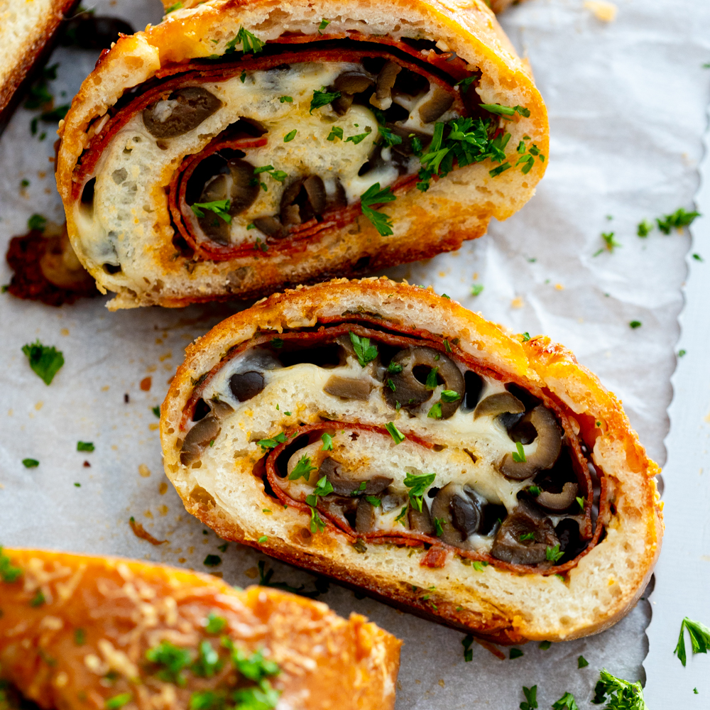 Pepperoni Black Olive Stromboli by Baking The Goods