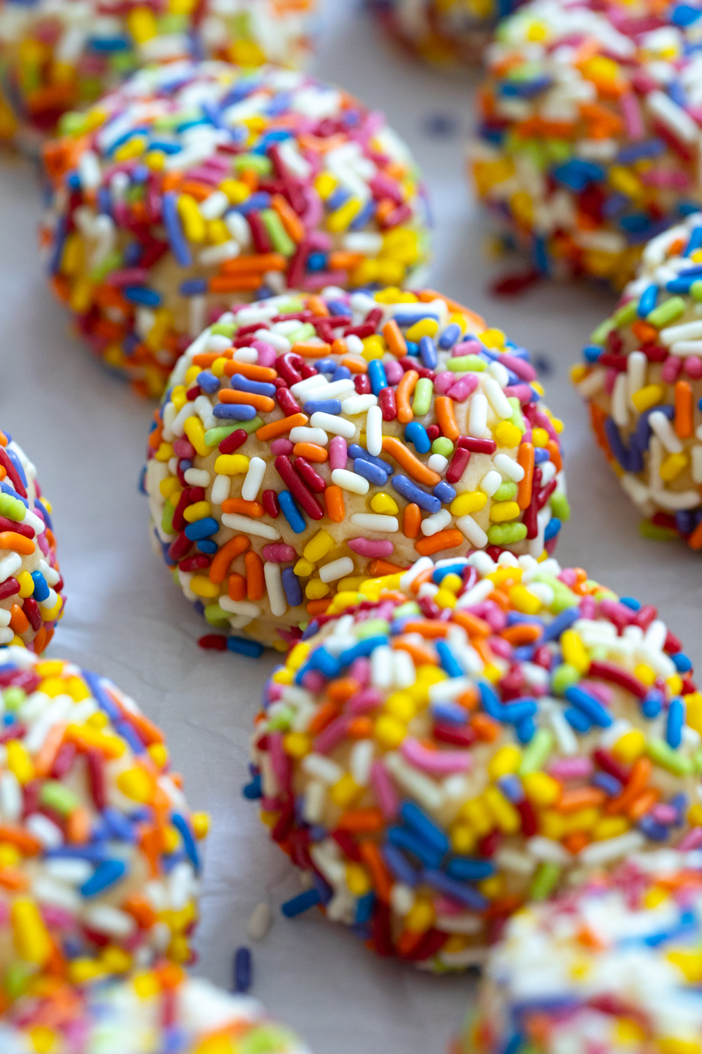 Lemon Rainbow Sprinkle Cookie dough disks
