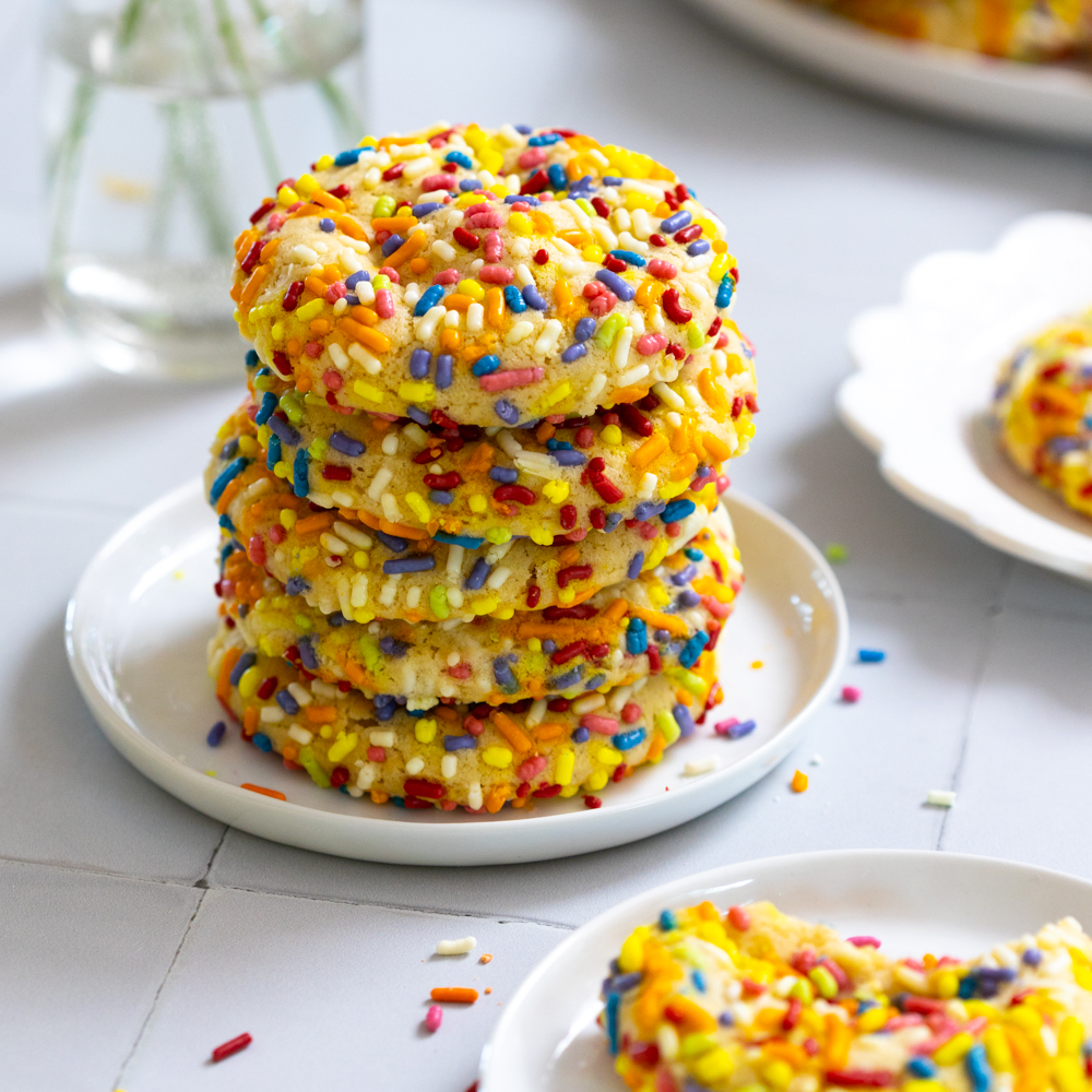 Lemon Rainbow Sprinkle Cookies by Baking The Goods