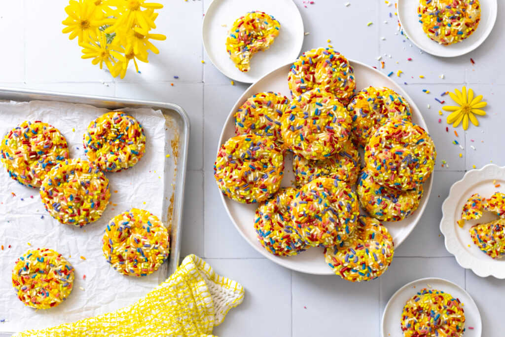 Lemon Rainbow Sprinkle Cookies for Pixel