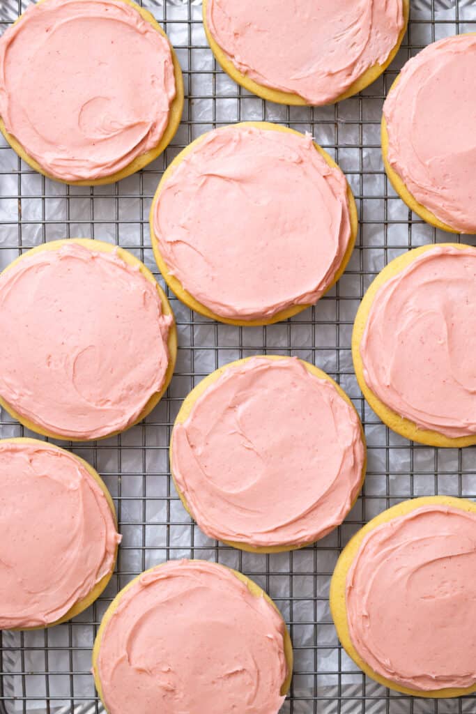 Frosted Pink Cookies