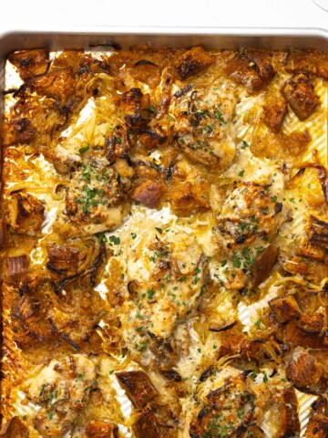 French Onion Sheet Pan Chicken by Baking The Goods