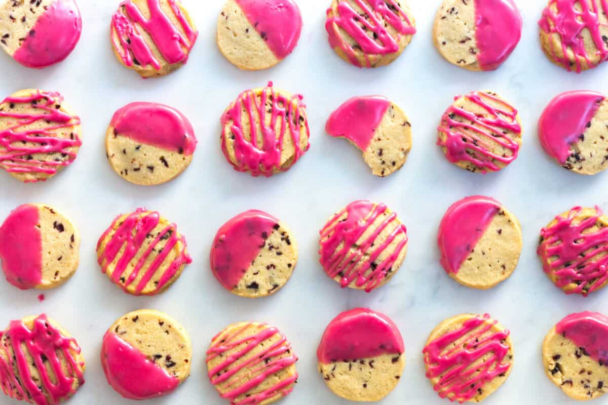 Glazed Hibiscus Shortbread Cookies | Baking the Goods