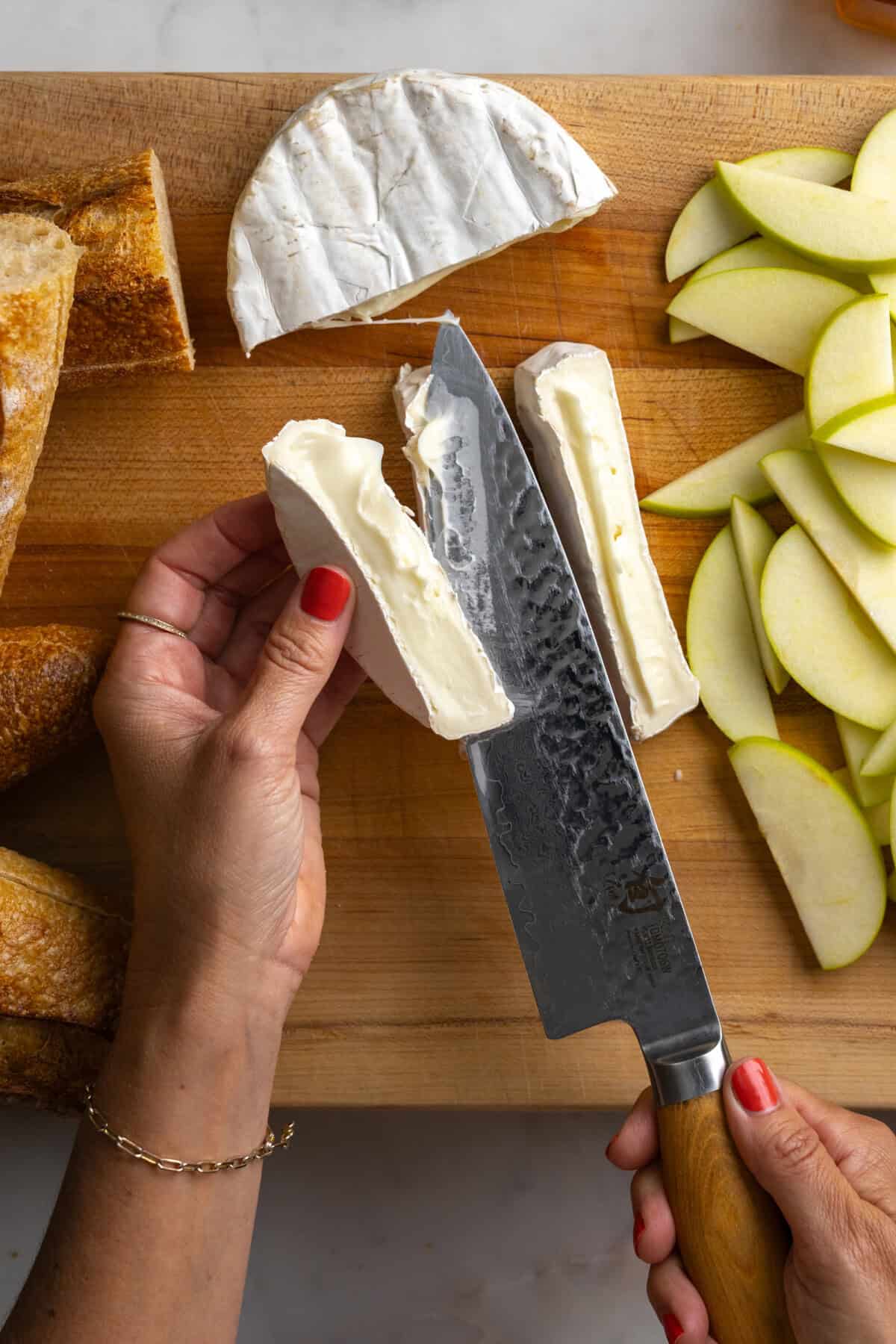Sliced brie cheese