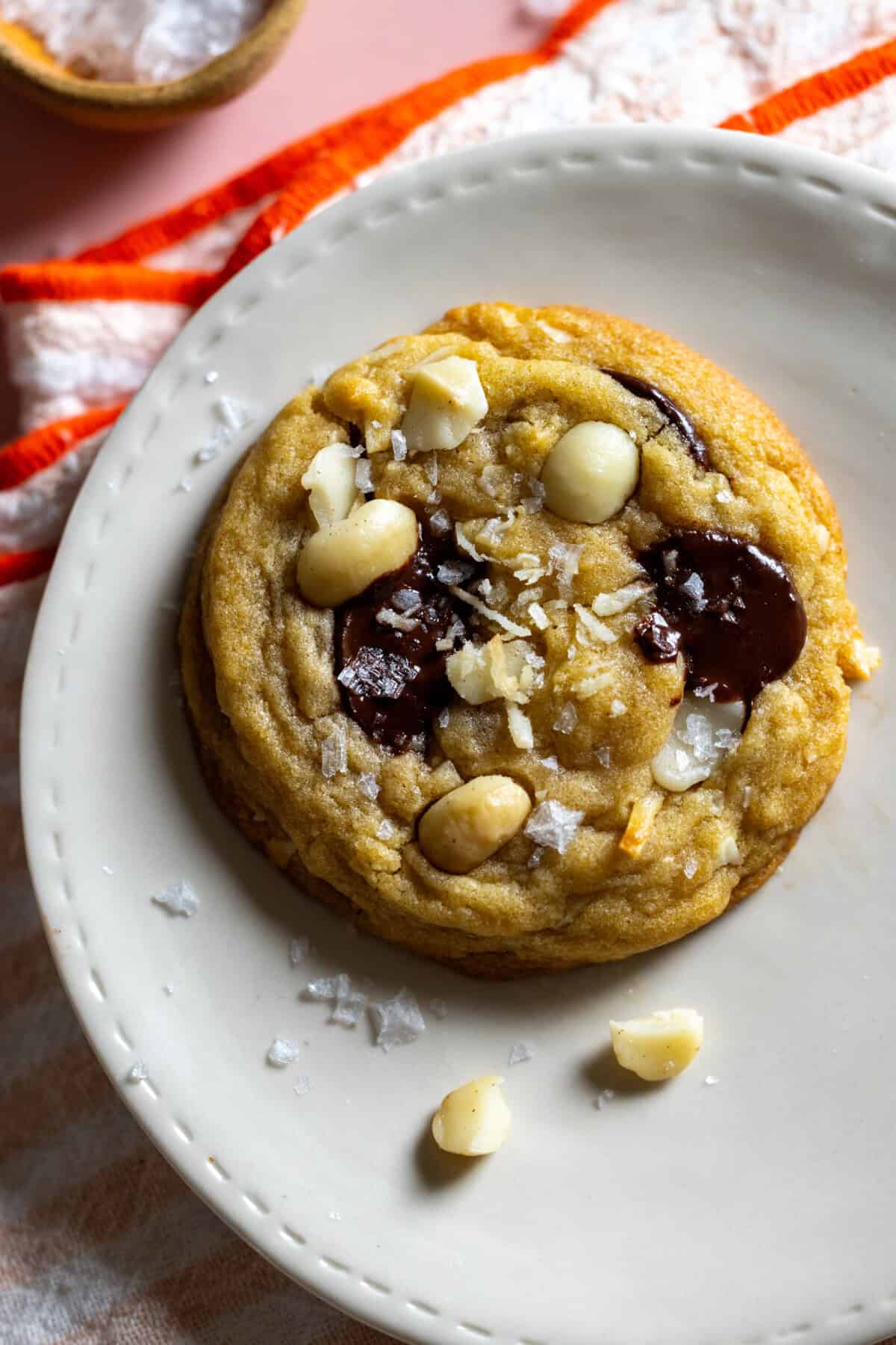Textural Serving Macadamia Nut Coconut Chocolate Chip Cookie