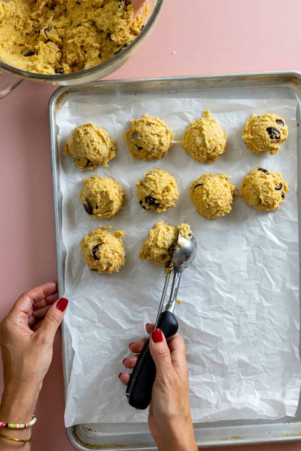Macadamia Nut Coconut Chocolate Chip Cookie dough