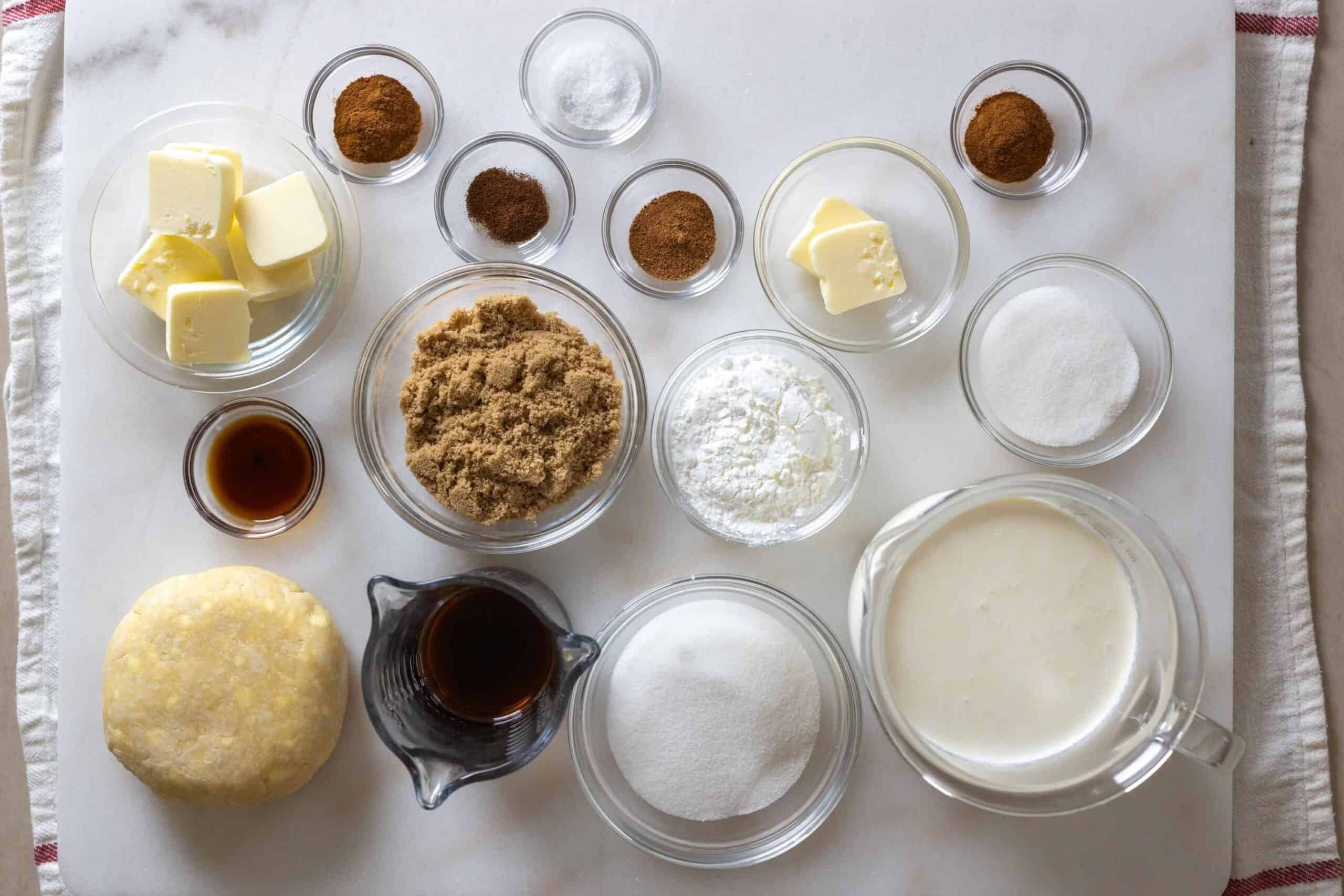 Hot Buttered Rum Sugar Cream Pie ingredients