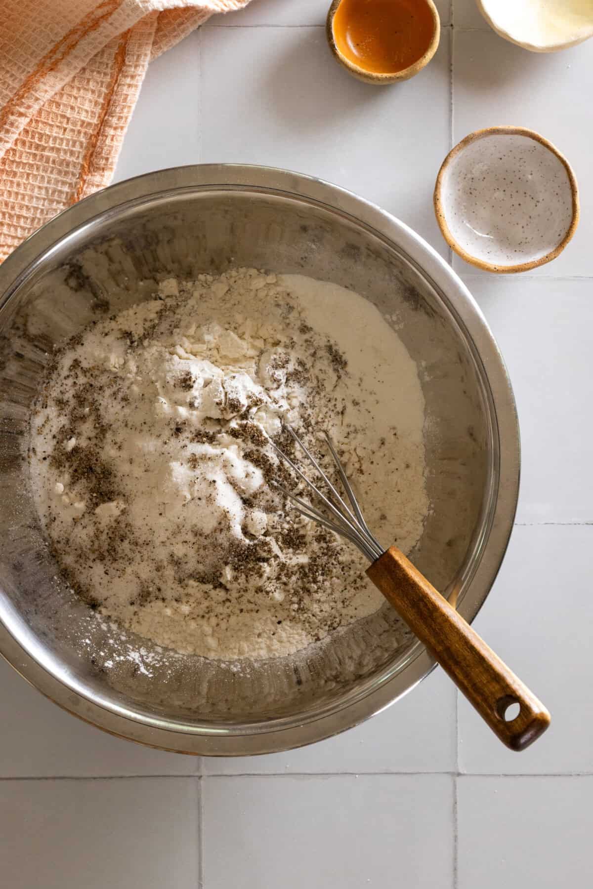 mixing dry ingredients for scones