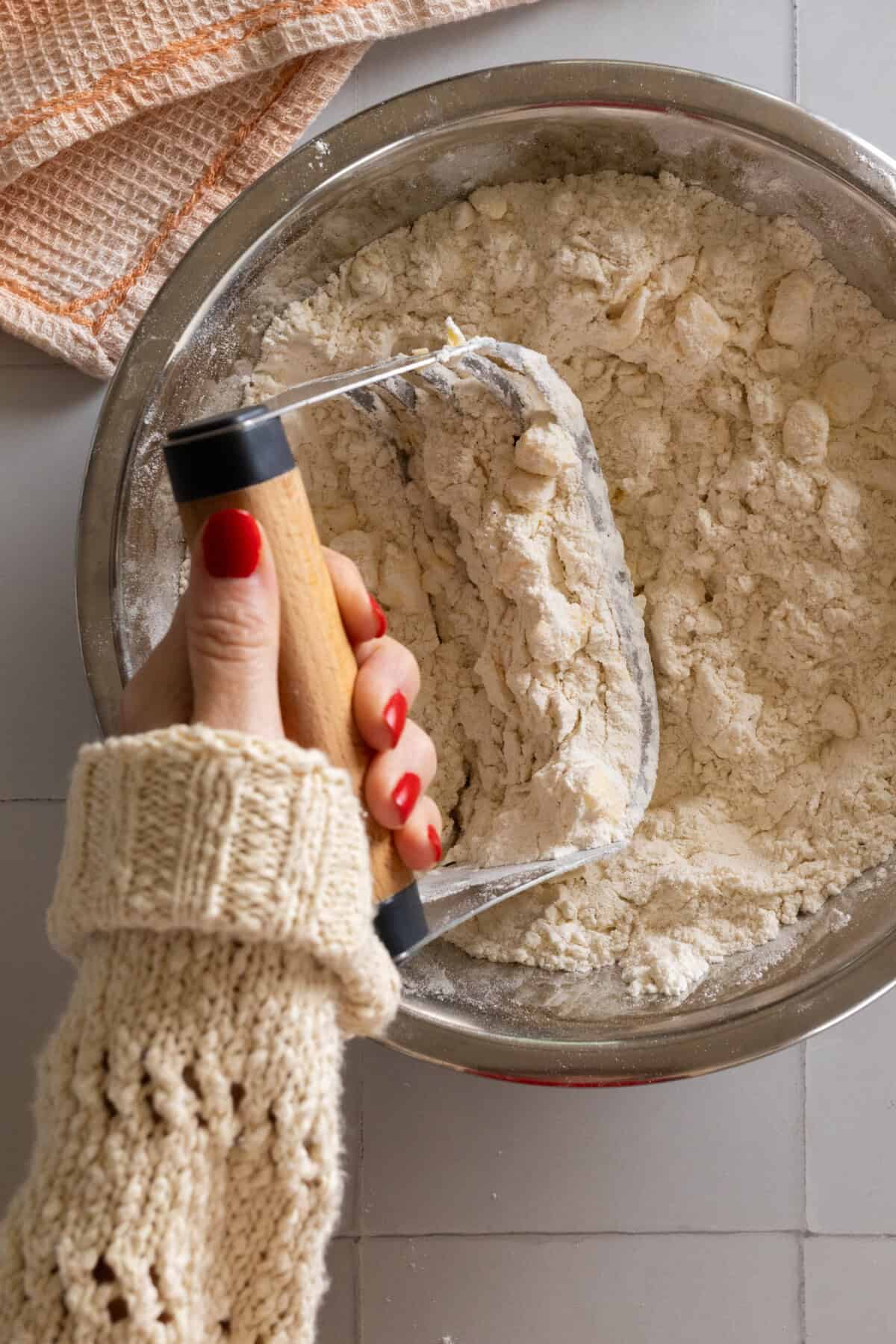 Blending butter into dry ingredients