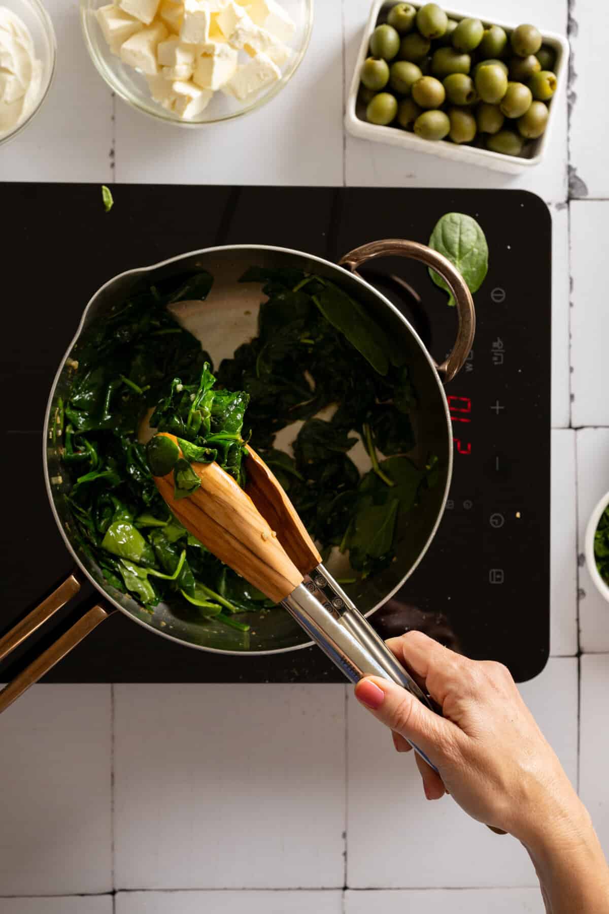 Cooking spinach