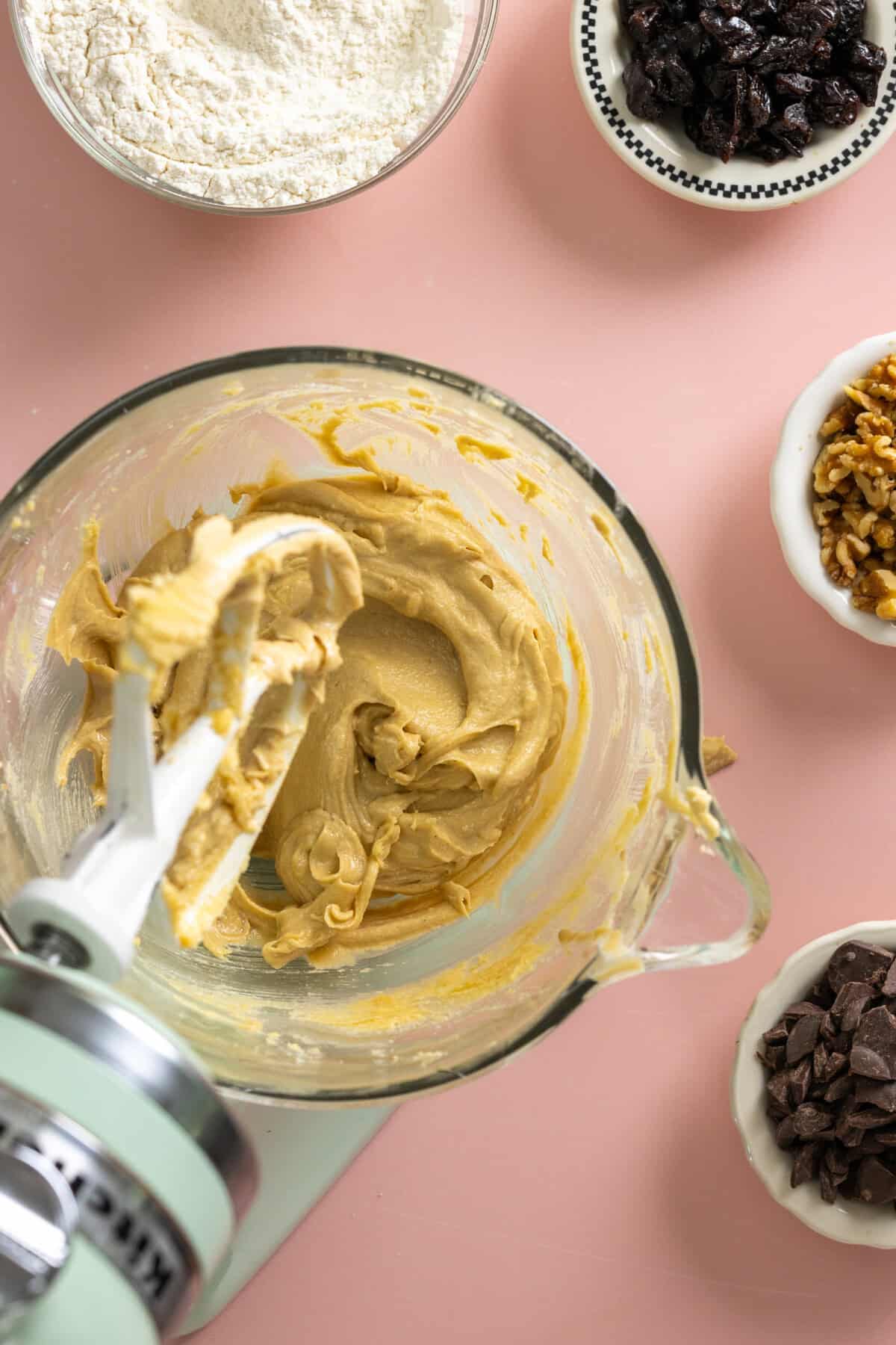 Creamed butter, sugar, tahini and honey
