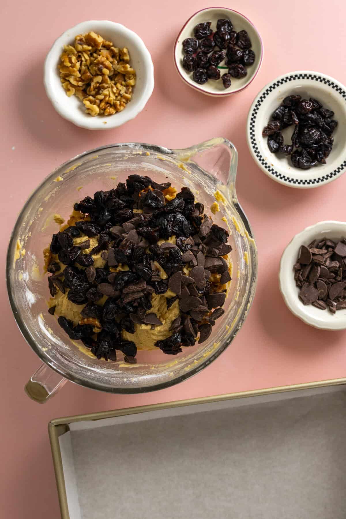 Adding mix-ins to tahini bar dough