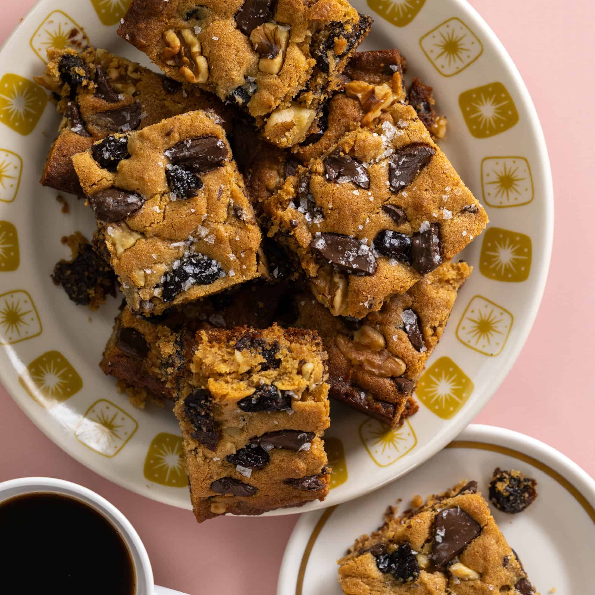 Prune Cherry Chocolate Walnut Tahini Bars by Baking The Goods