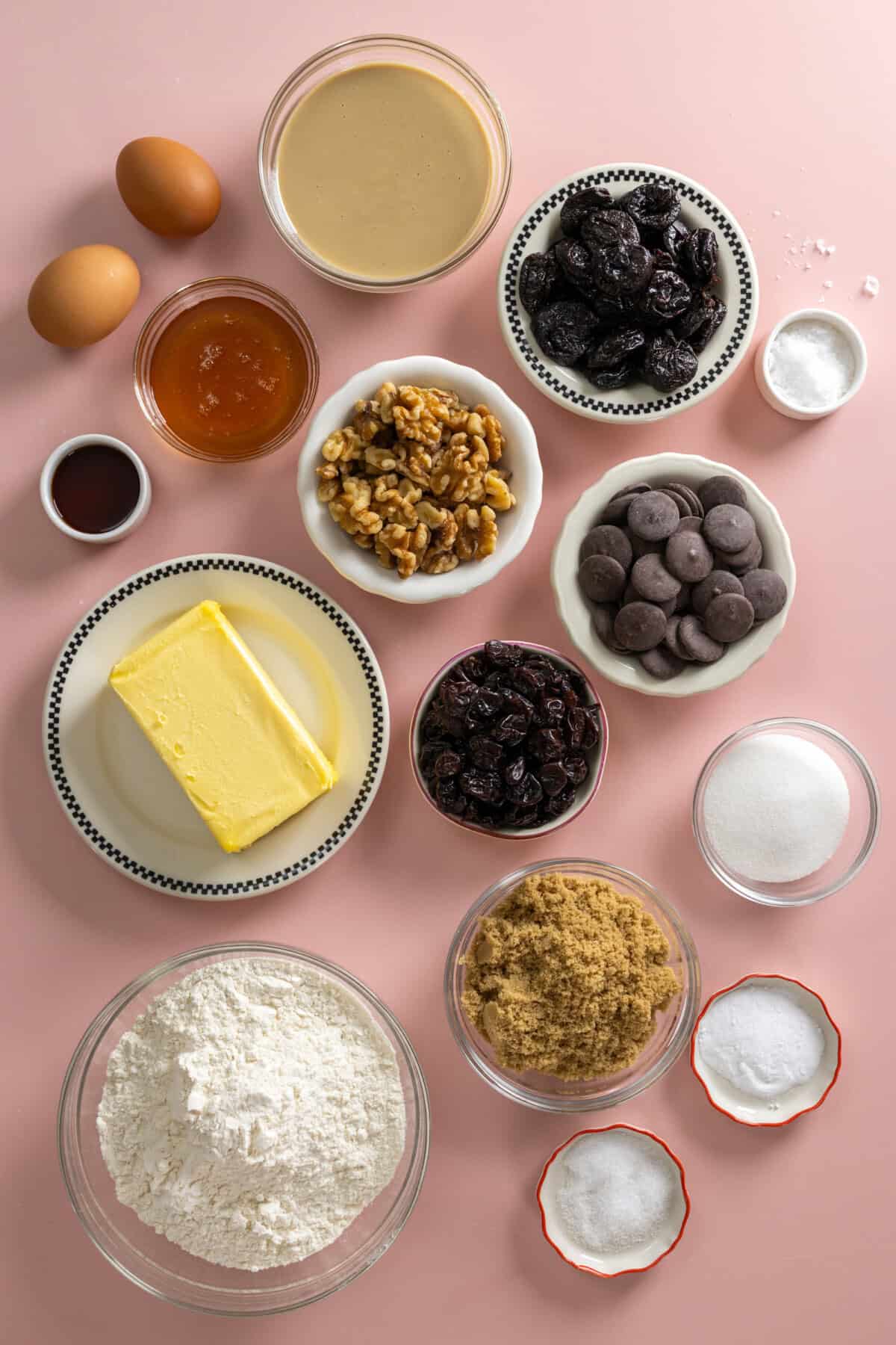 Ingredients for fruit and nut tahini bars