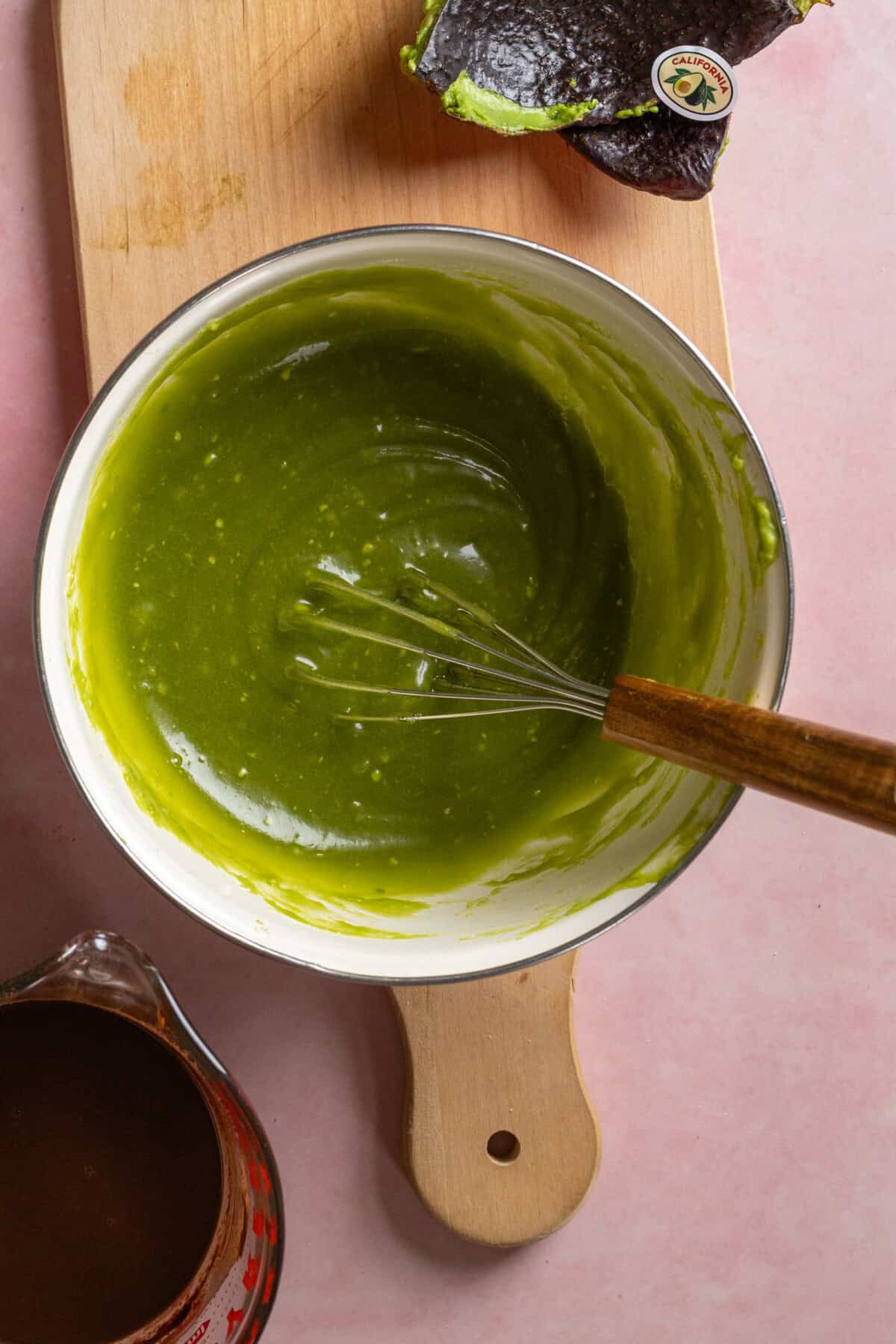Avocado whisked with sugar and vanilla