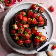 Avocado Chocolate Cake with Strawberries by Baking The Goods