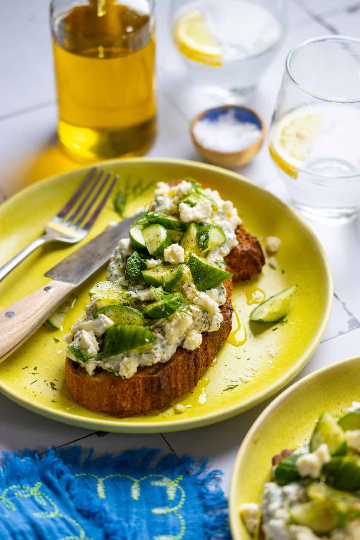 Cottage Cheese Tzatziki Toasts