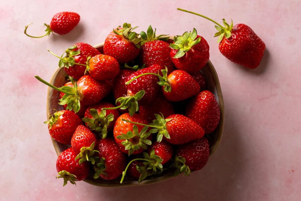 fresh picked strawberries