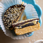 Chocolate Tahini Prune Oat Cups by Baking The Goods