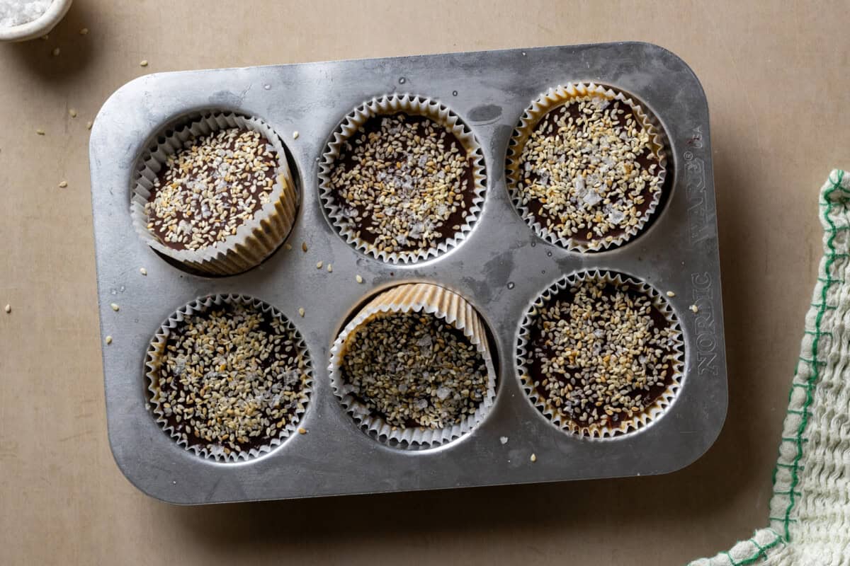 Chilled Chocolate Tahini Prune Oat Cups