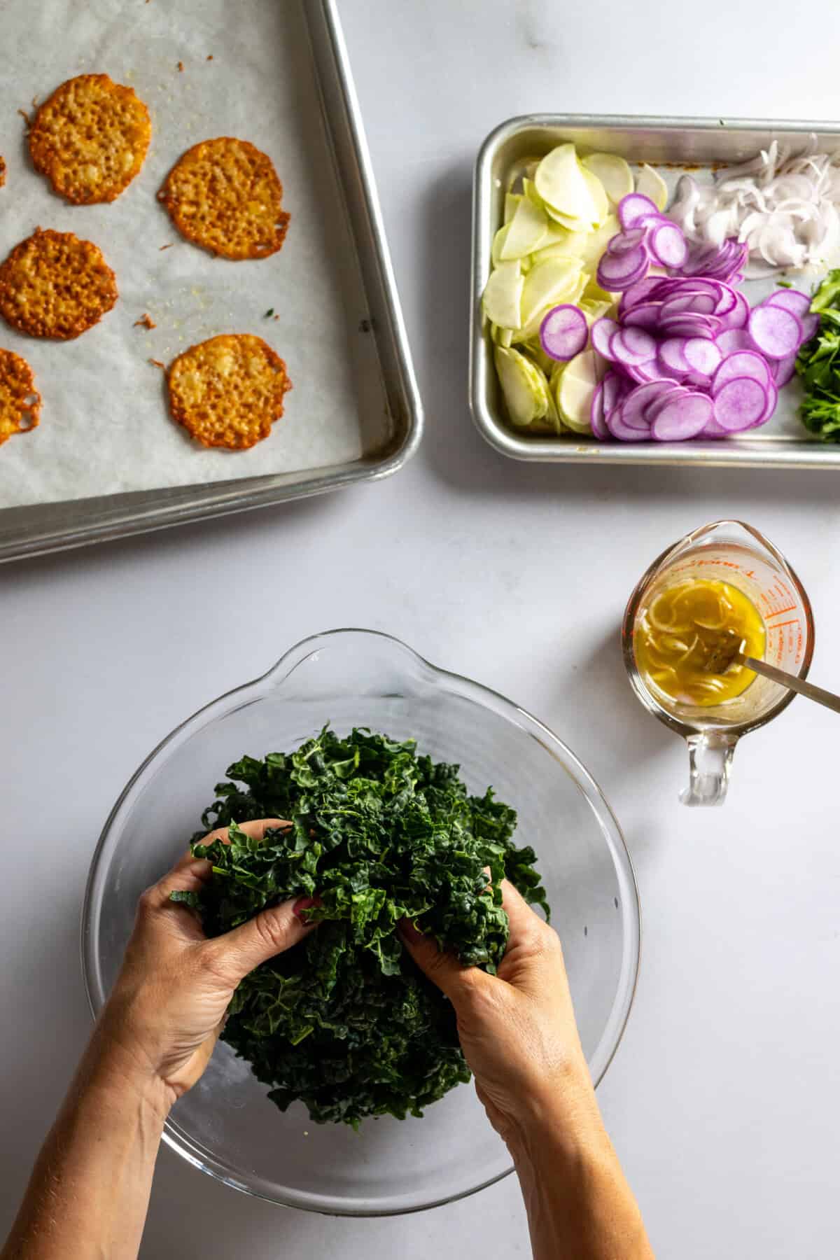 Massaging kale