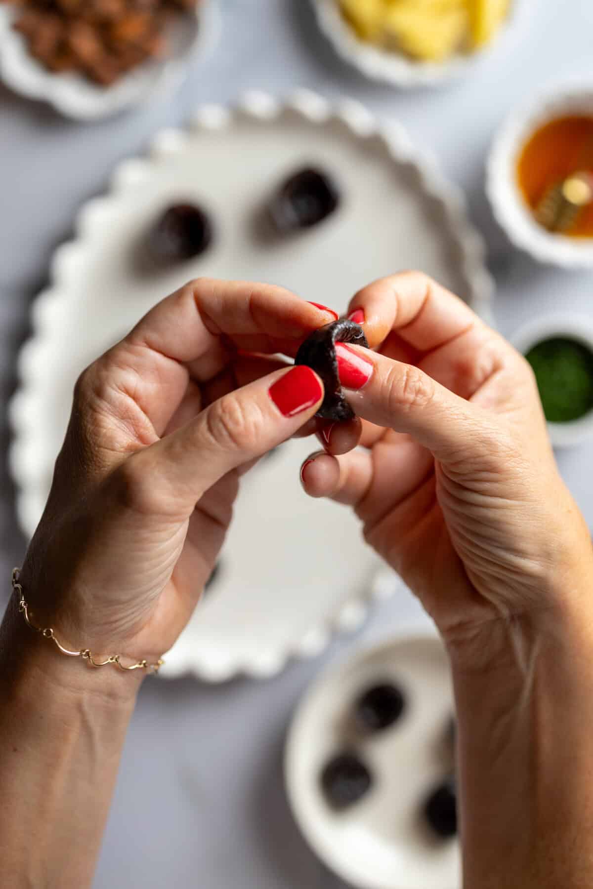 Shaping California Prunes into cups