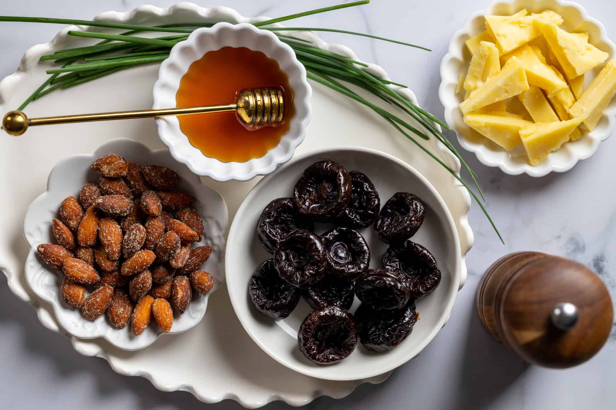 Ingredients for Prune Cheddar Almond Bites